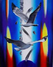 Птици 28 - картина на Ангел Пачаманов