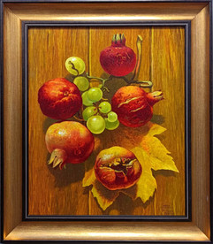 Still life with pomegranates - oil paints, painting by Ivan Stratiev