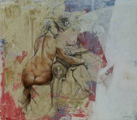 Adam and Eve - painting by Zanko Zankov