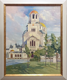 Landscape from Sofia/ Alexander Nevsky/ - painting by Georgi Ivanov