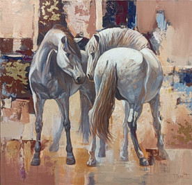 Horses I - painting by Plamen Kostov