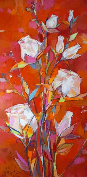 Two by four roses - painting by Daniel Yordanov - Alberchi