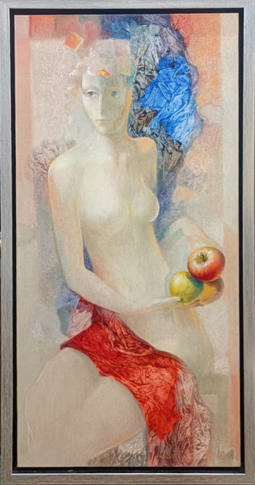 Eve and the snake - painting by Tsvetan Lazarov